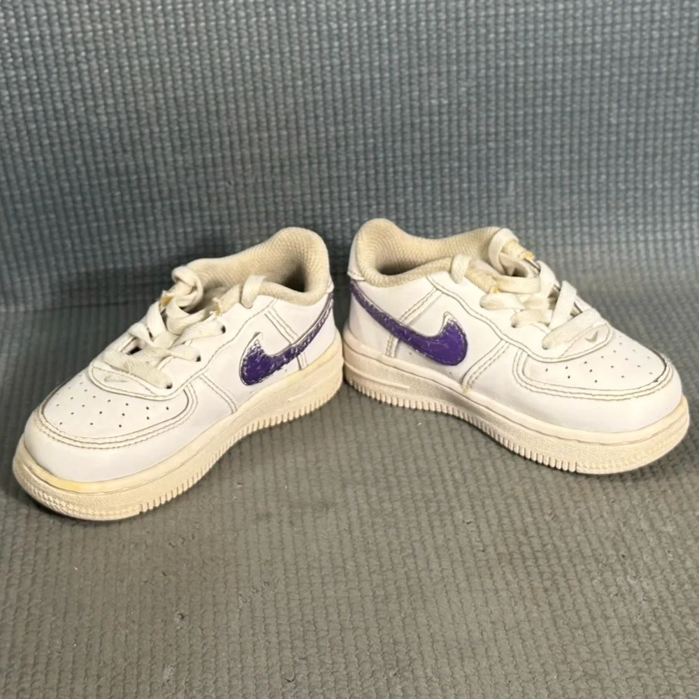 Nike‎ Air Force 1 LE 'Triple White Purple’ Shoes Toddler Size 6C